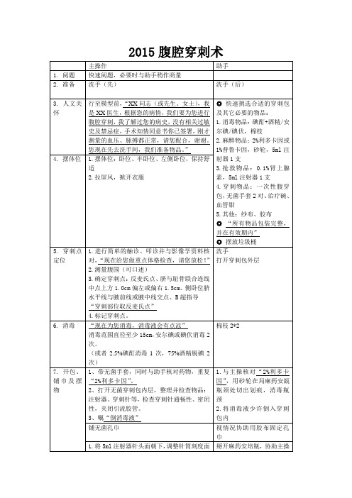 医学2015腹穿流程
