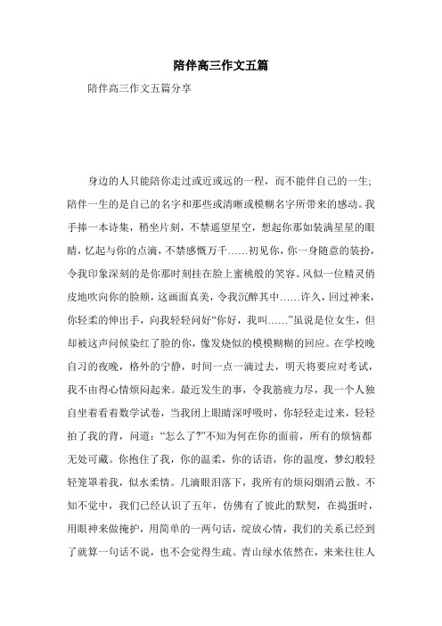陪伴高三作文五篇