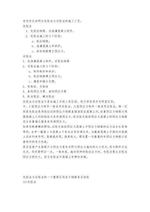 先张法和后张法的区别