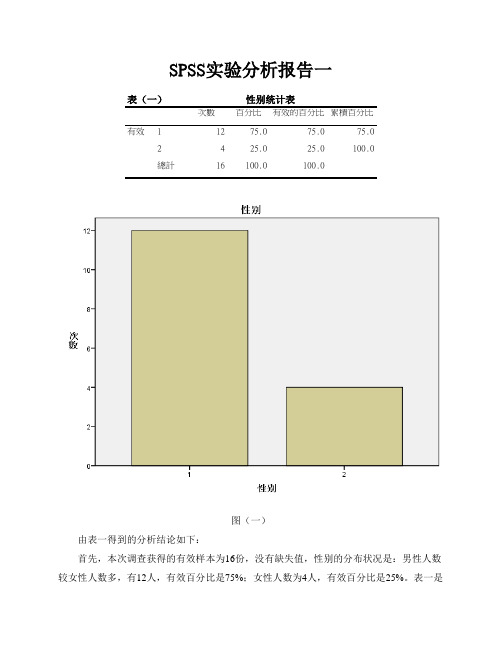 SPSS分析报告(一)