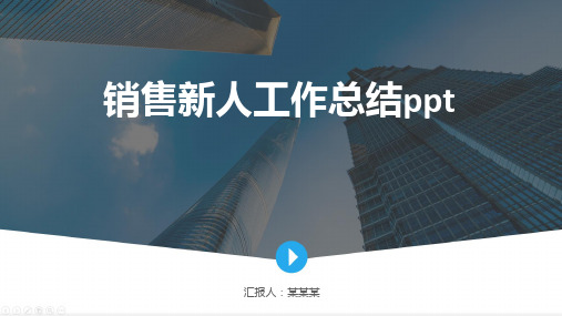 销售新人工作总结ppt