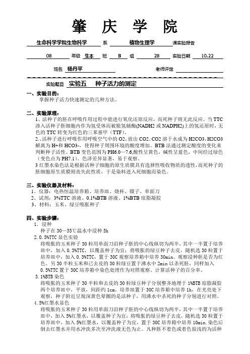 种子活力的测定