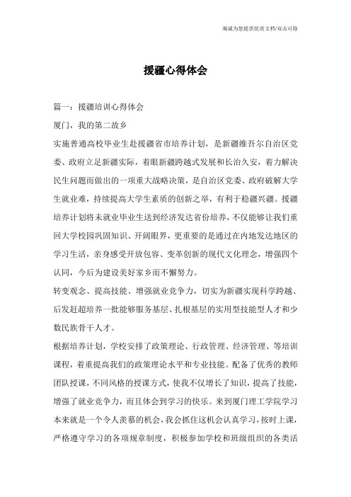 援疆心得体会