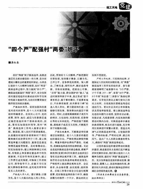 “四个严”配强村“两委”班子