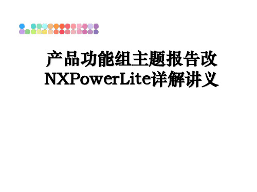 最新产品功能组主题报告改NXPowerLite详解讲义教学讲义PPT课件