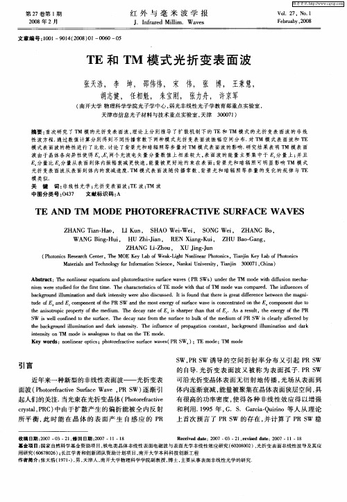 TE和TM模式光折变表面波