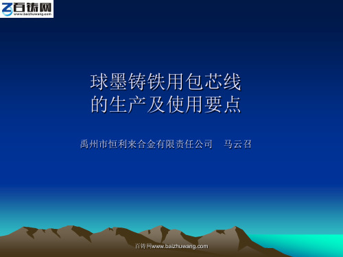 马云召 球墨铸铁用包芯线的生产及使用要点 for 百铸网