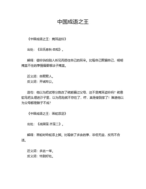 中国成语之王