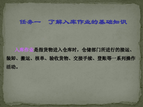 项目四  入库作业管理
