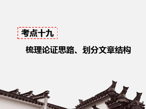 现代文阅读教学议论文阅读 考点十九 - 梳理论证思路、划分文章结构 答题模板及模板示例PPT学习课件
