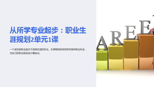 职业生涯规划2单元1课发展职业生涯要从所学专业起步