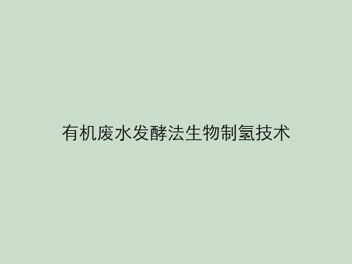 有机废水发酵法生物制氢技术