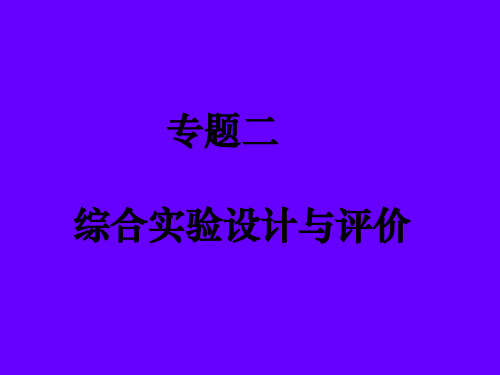 第二轮复习高三化学《专题二 综合实验设计与评价》PPT课件