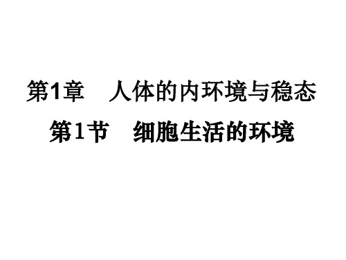 高中生物必修三精品课件 1.1《细胞生活的环境》教学课件