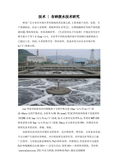 技术：含砷废水技术研究