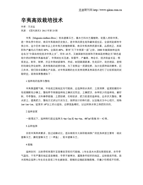 辛夷高效栽培技术
