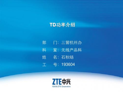 TD功率介绍