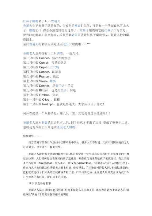 圣诞老人的麋鹿