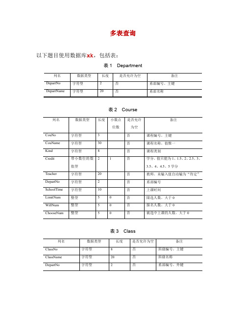 select 练习3多表查询_答案