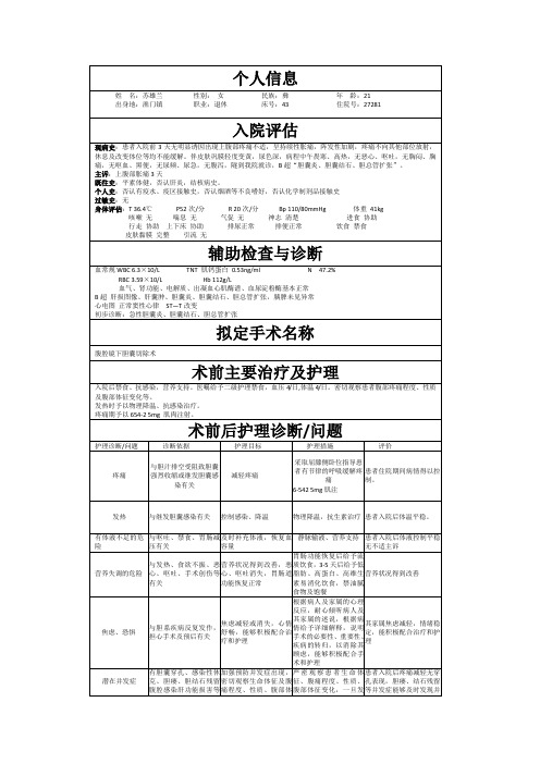 胆囊炎的护理查房