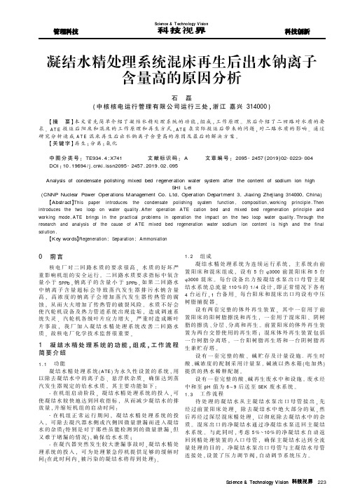 凝结水精处理系统混床再生后出水钠离子含量高的原因分析