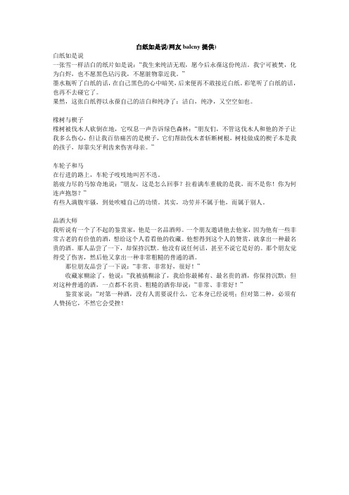 白纸如是说