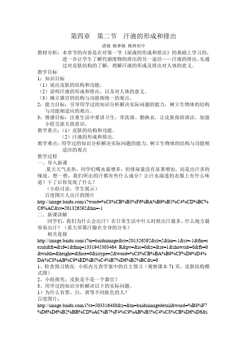 第二节  汗液的形成和排出