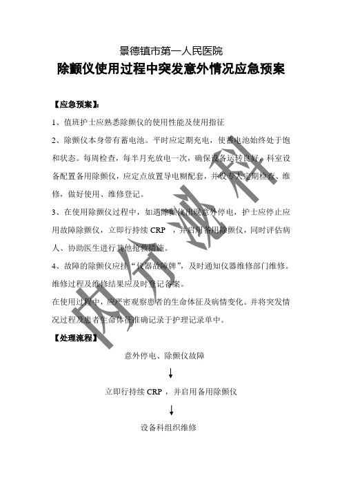 除颤仪使用过程中突发意外情况应急预案