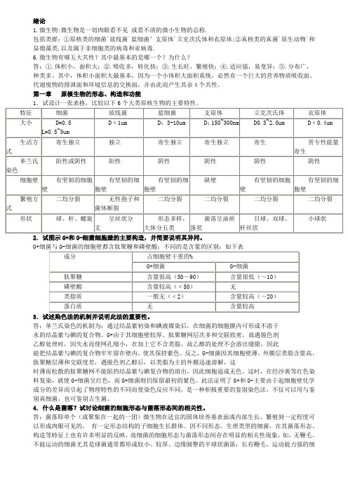 微生物考试总结重点