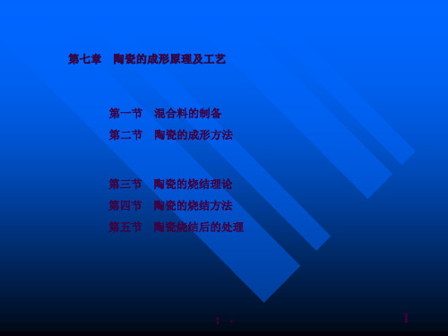陶瓷的成型与烧结工艺ppt课件
