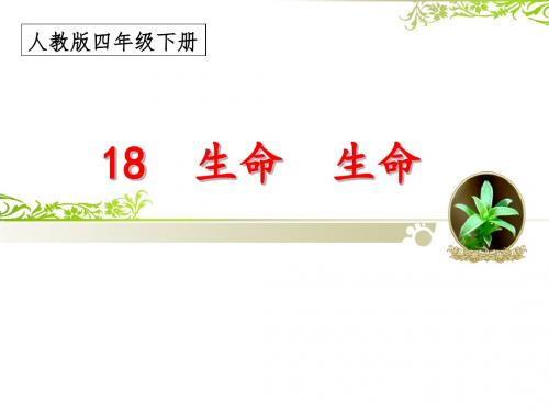 人教版小学语文四年级下册《生命 生命》课件