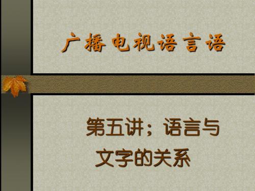 重要2《语言与文字关系学概论课件第五-文字
