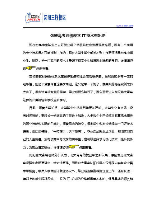 高考成绩差学IT技术有出路
