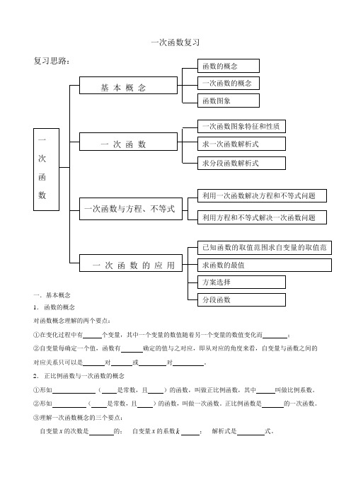 初二一次函数复习
