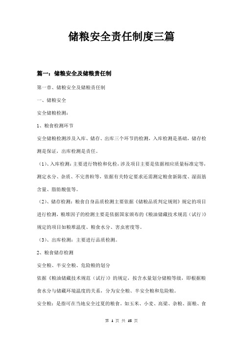 储粮安全责任制度三篇