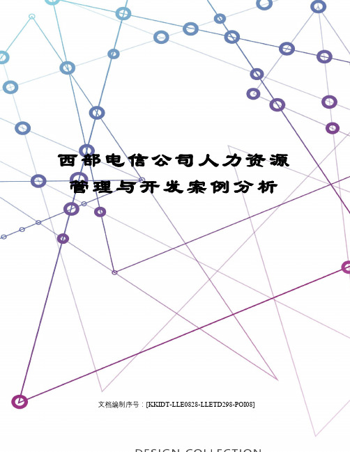 西部电信公司人力资源管理与开发案例分析