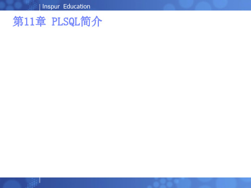 《数据库》第十一章 PLSQL简介