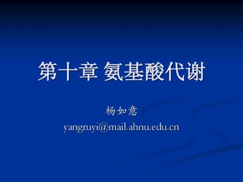第十章 氨基酸代谢