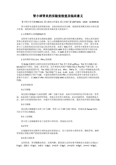 肾小球肾炎的实验室检查及临床意义