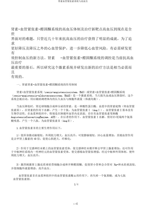 肾素血管紧张素系统与高血压
