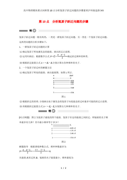 高中物理模块要点回眸第10点分析氢原子跃迁问题的步骤素材沪科版选修3-5