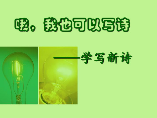 学写新诗 公开课