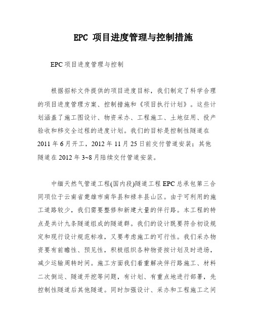 EPC 项目进度管理与控制措施