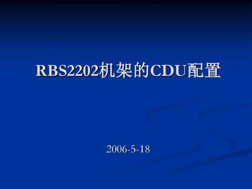 RBS2202机架的CDU配置