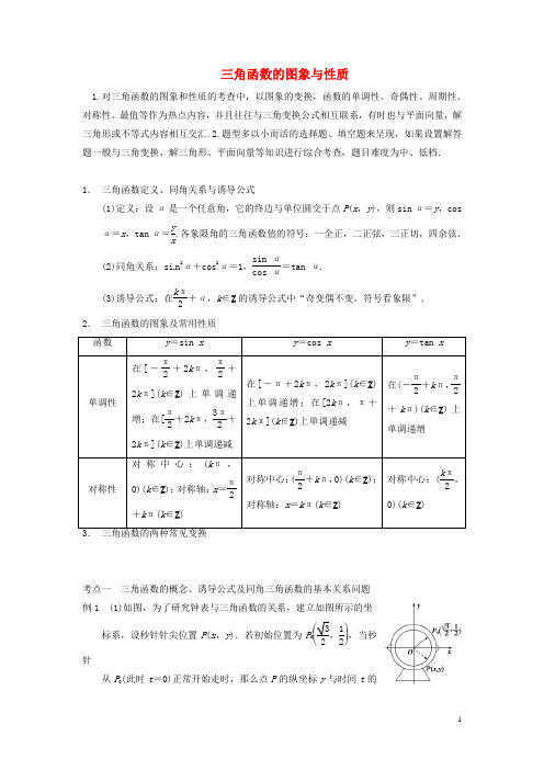 高考数学二轮复习 知识点总结 三角函数的图象与性质