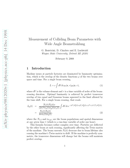 Measurement of colliding beam-beam parameters with wide-angle beamstrahlung