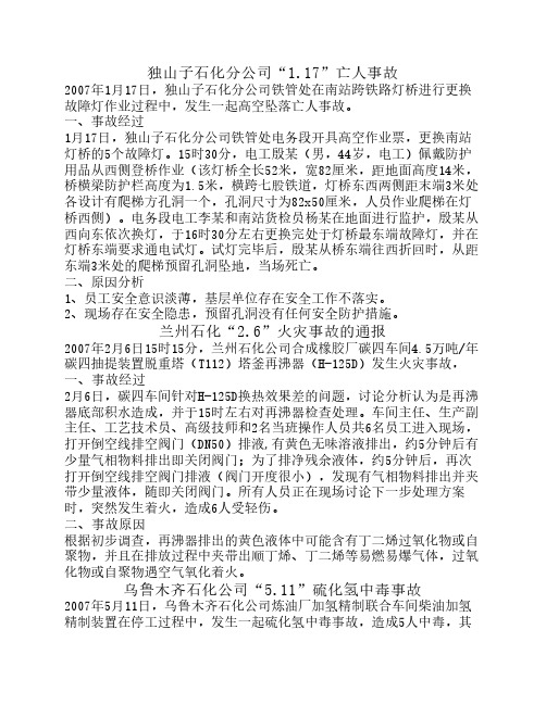 07年集团公司下属企业事故案例