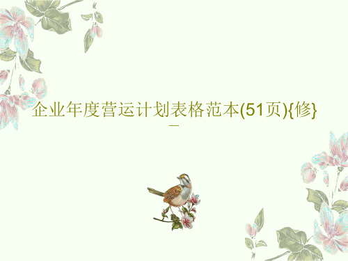 企业年度营运计划表格范本(51页){修}PPT文档共53页