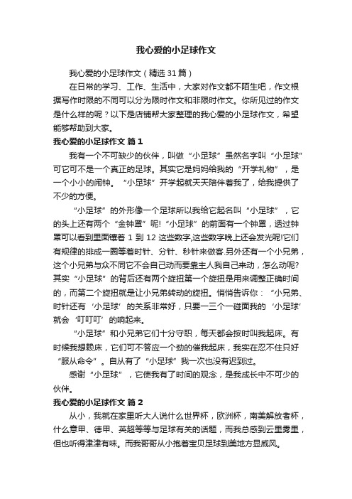 我心爱的小足球作文