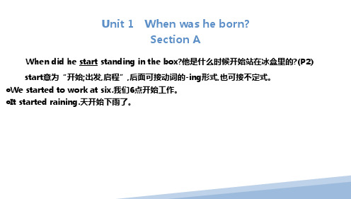 Unit 1 When was he born Section A